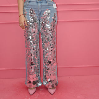 SILVER/DENIM JEANS