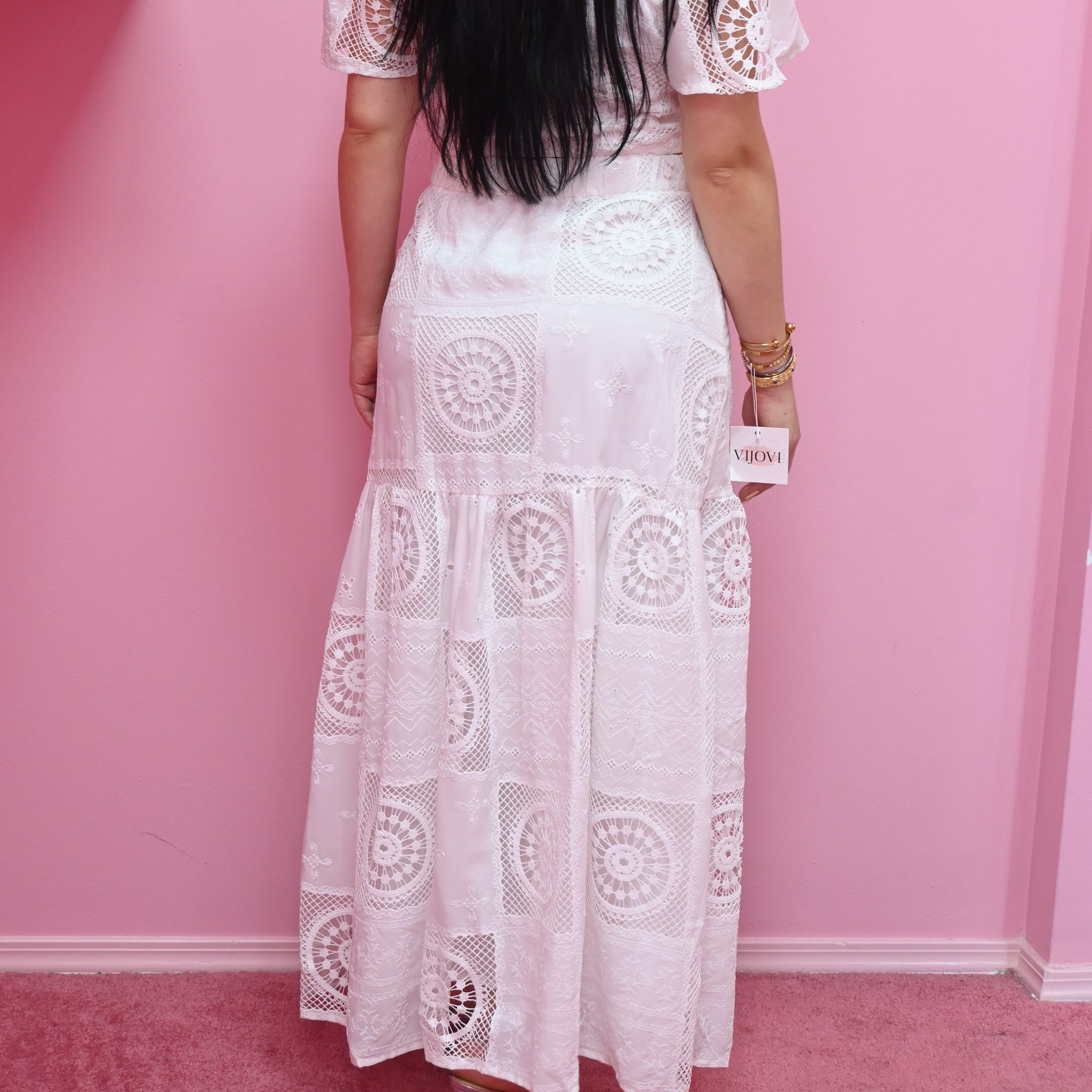 WHITE SKIRT SET