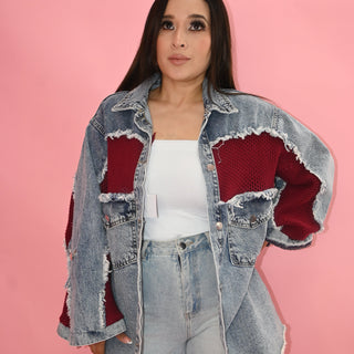 WINE DENIM JACKET