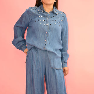 EMBELLISHED DENIM SET