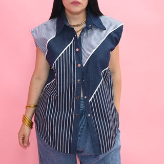 STRIPES CONTRAST DENIM