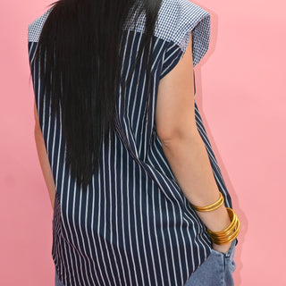 STRIPES CONTRAST DENIM