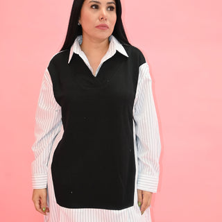 STRIPE BLACK DRESS