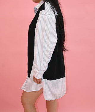 STRIPE BLACK DRESS