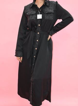 BLACK SATIN DRESS