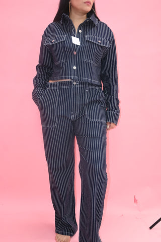 STRIPE DENIM SET