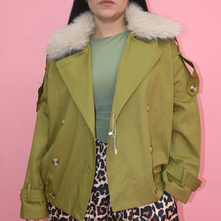 OLIVE FUR JACKET