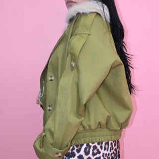 OLIVE FUR JACKET