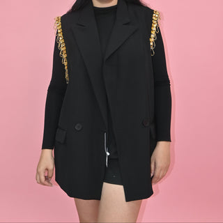 BLACK VEST COAT