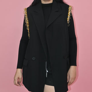 BLACK VEST COAT