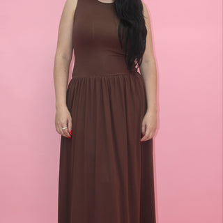 LONG BROWN DRESS