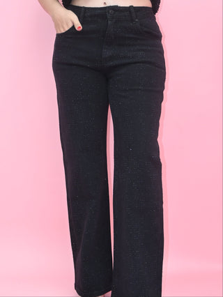 BLACK RHINESTONE JEANS