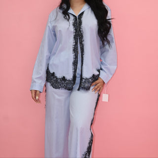 ENCAJE/STRIPE SET