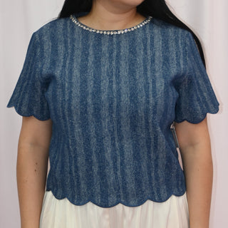 CROP DENIM TOP