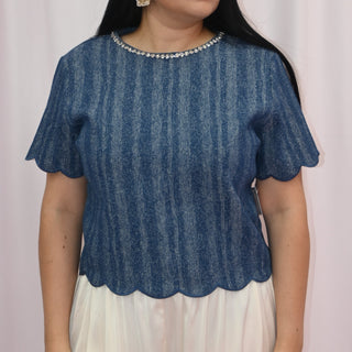 CROP DENIM TOP