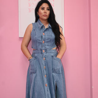 DENIM LONG DRESS
