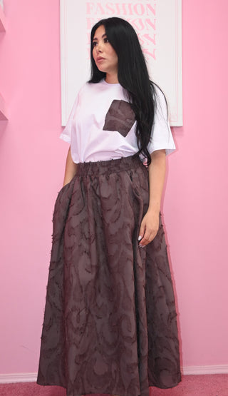 BROWN SKIRT SET