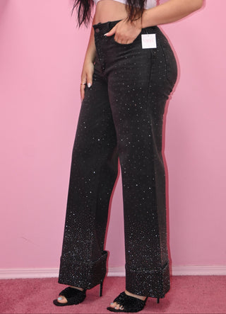 BLACK CRYSTAL JEANS