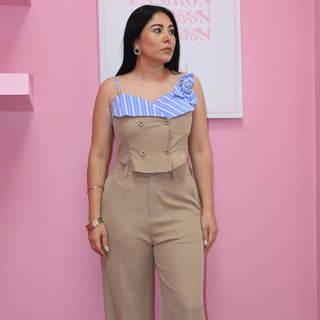 NUDE STRIPE SET