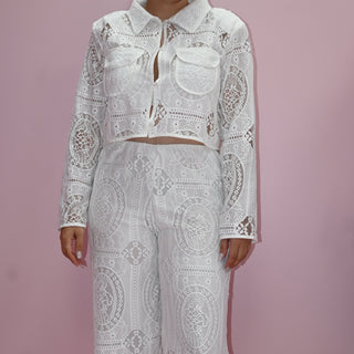 WHITE ENCAJE SET