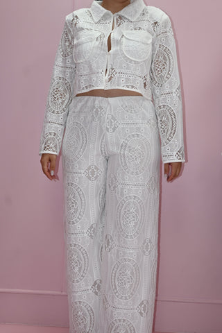 WHITE ENCAJE SET