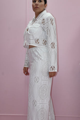 WHITE ENCAJE SET