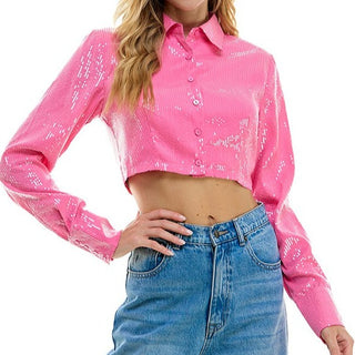 PINK SEQUIN TOP