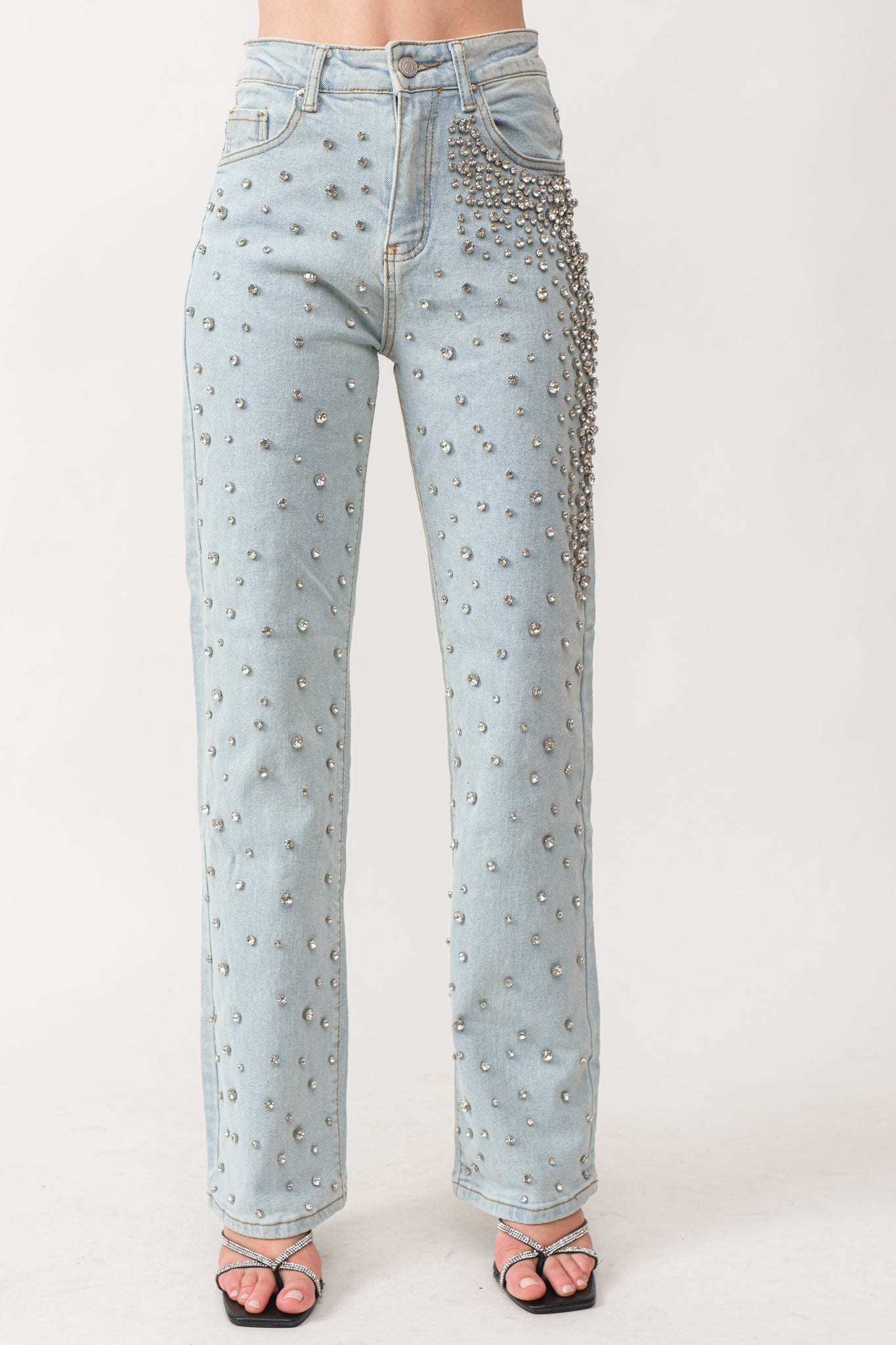 SILVER CRYSTAL JEANS