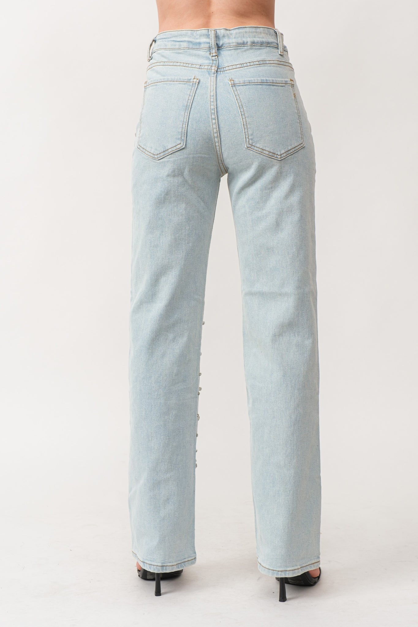 JEANS DE CRISTAL PLATEADO