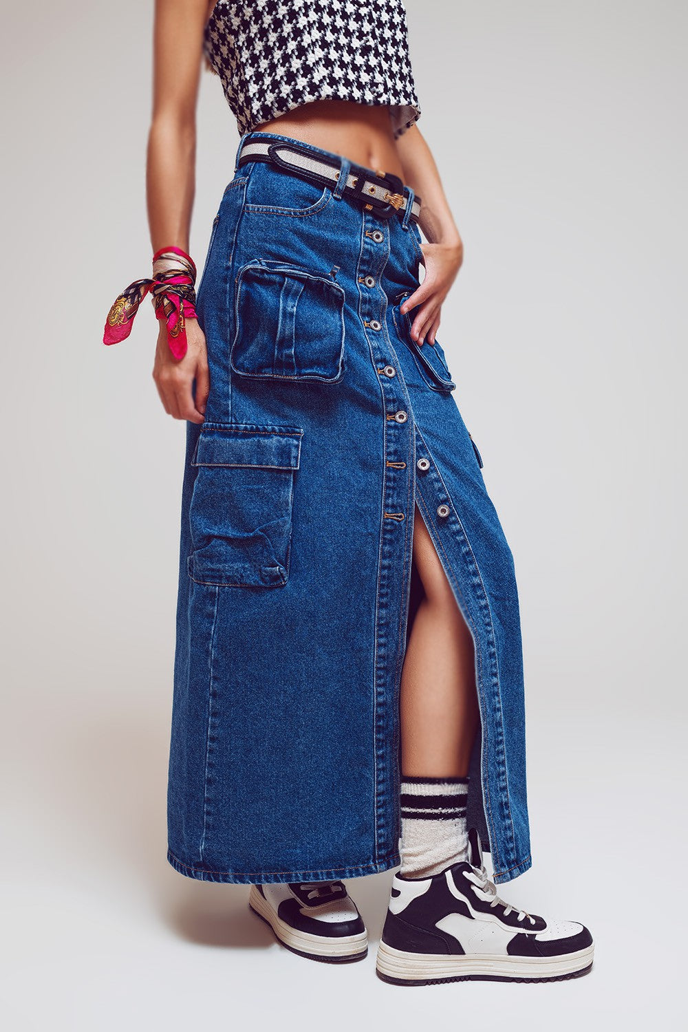 CARGO DENIM SKIRT