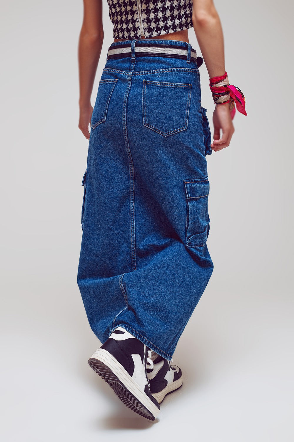 CARGO DENIM SKIRT