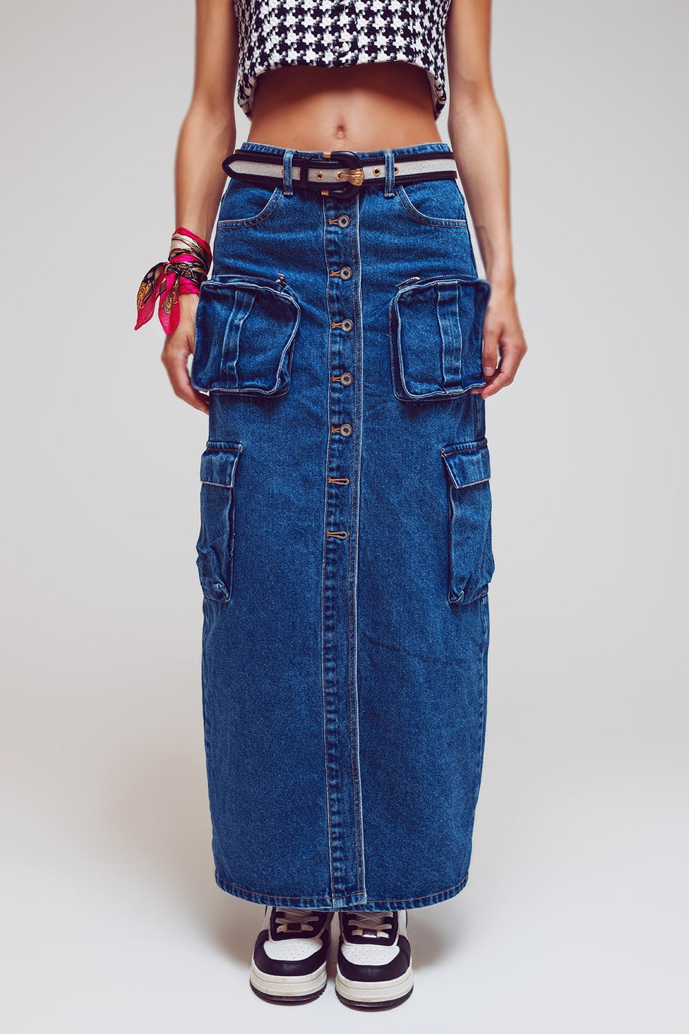 CARGO DENIM SKIRT