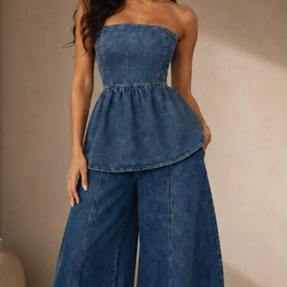 STRAPLESS DENIM SET