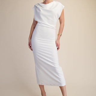 WHITE MIDI DRESS