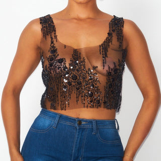 SEQUIN CROP TOP