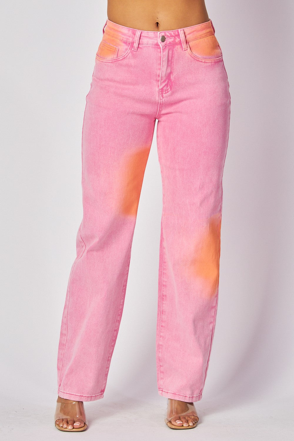 JEANS DE DENIM ROSA