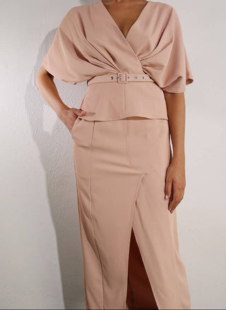 PLEATED TOP SKIRT SET