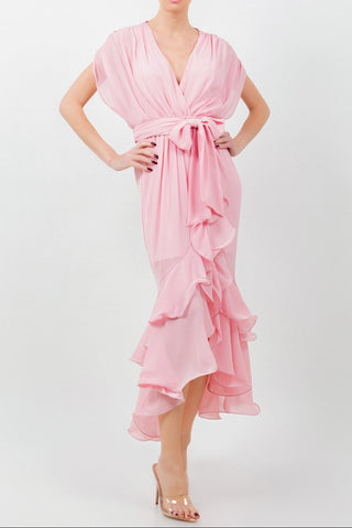 PINK RUFFLE DRESS