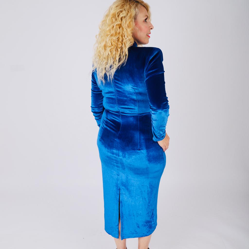 BLUE VELVET DRESS